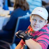 A child at the Laker Legacy Brunch